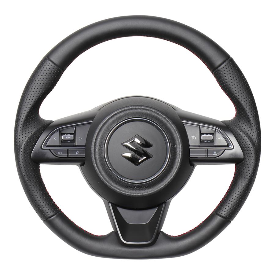 REAL ステアリングホイール 品番：SZA-LPB-RD スイフトスポーツ スイフトスポーツ(ZC33S)/スイフト(ZC83S他)【オールレザー