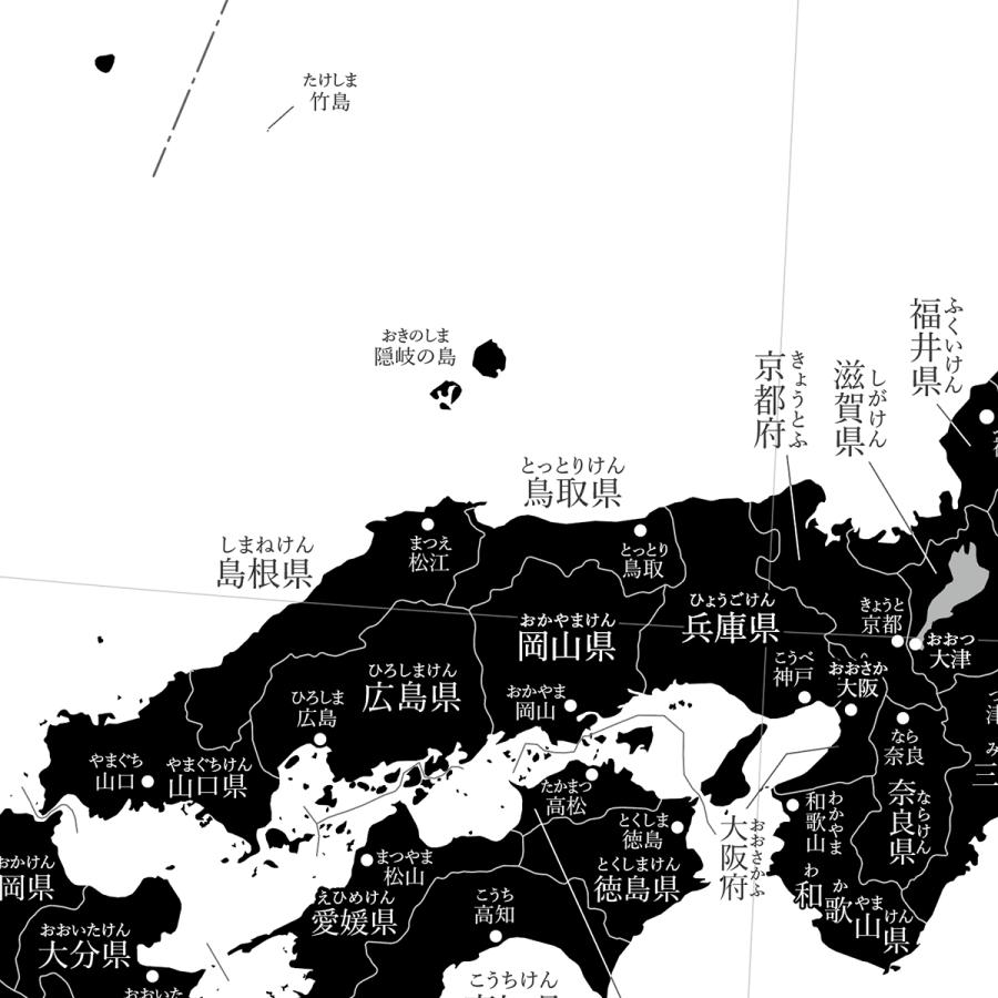 026 027 028 日本地図 ポスター インテリア A3 グレー ブラック 水彩ブルーグリーン おしゃれ 小学生 こども わかりやすい 都道府県ミニマルマップ｜alest｜09