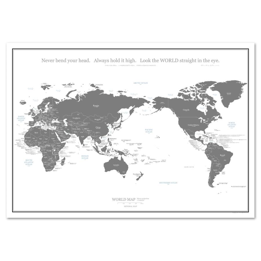 054 055 世界地図 ポスター インテリア グレー ブラック おしゃれ 国名 白地図 こども ミニマルマップ Wla2ej01gr インテリア ポスター Minimal Map 通販 Yahoo ショッピング