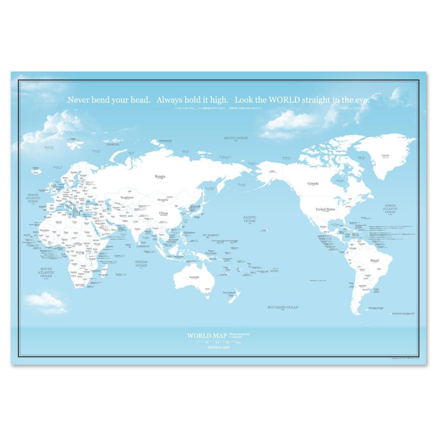 053 世界地図 ポスター インテリア ブルー 空と海 おしゃれ 国名 白地図 こども ミニマルマップ Wla2ej01sk インテリア ポスター Minimal Map 通販 Yahoo ショッピング