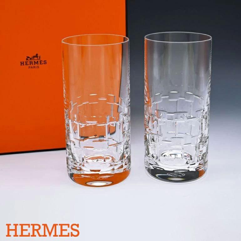 HERMES エルメス グラス 新品 ハイボール タンブラー ペア HERMES エルメス グラス 新品 ハイボール タンブラー ペア