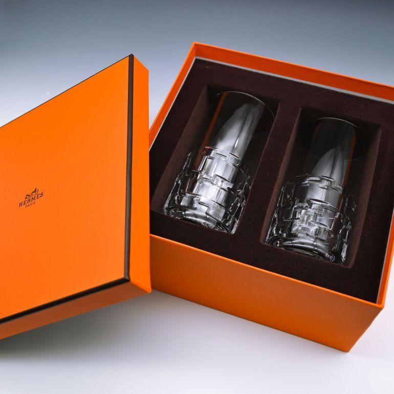 HERMES エルメス グラス 新品 ハイボール タンブラー ペア HERMES エルメス グラス 新品 ハイボール タンブラー ペア