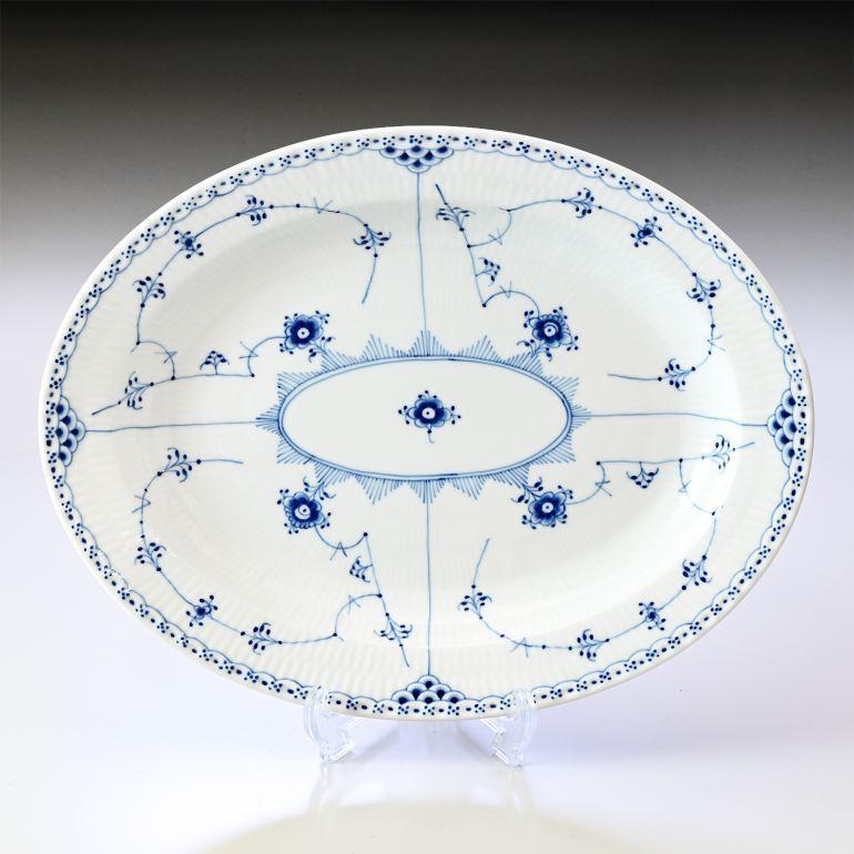 ロイヤルコペンハーゲンブルーフルーテッドハーフレースオーバル