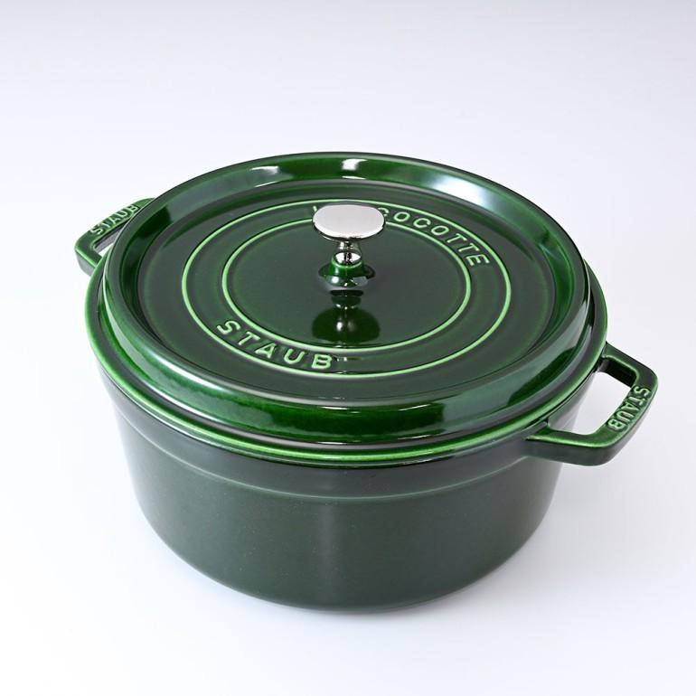 STAUB ラ・ココット 26cm グリーン Staub（ストウブ） ピコ ココット ラウンド 26cm 鋳物 ホーロー 鍋