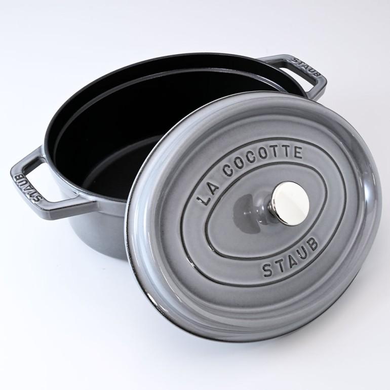 STAUB ストウブ ピコ・ココット オーバル 11cm × 2（グレー・黒） Amazon｜staub ストウブ 「 ミニ ピコ ココット オーバル グレー 11cm