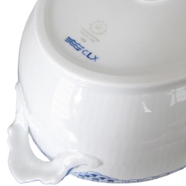 新品未使用 ロイヤルコペンハーゲン プレイン 蓋つきボウル&ソーサー ブルーフルーテッド プレイン ボウル&ソーサー蓋つき|ロイヤル