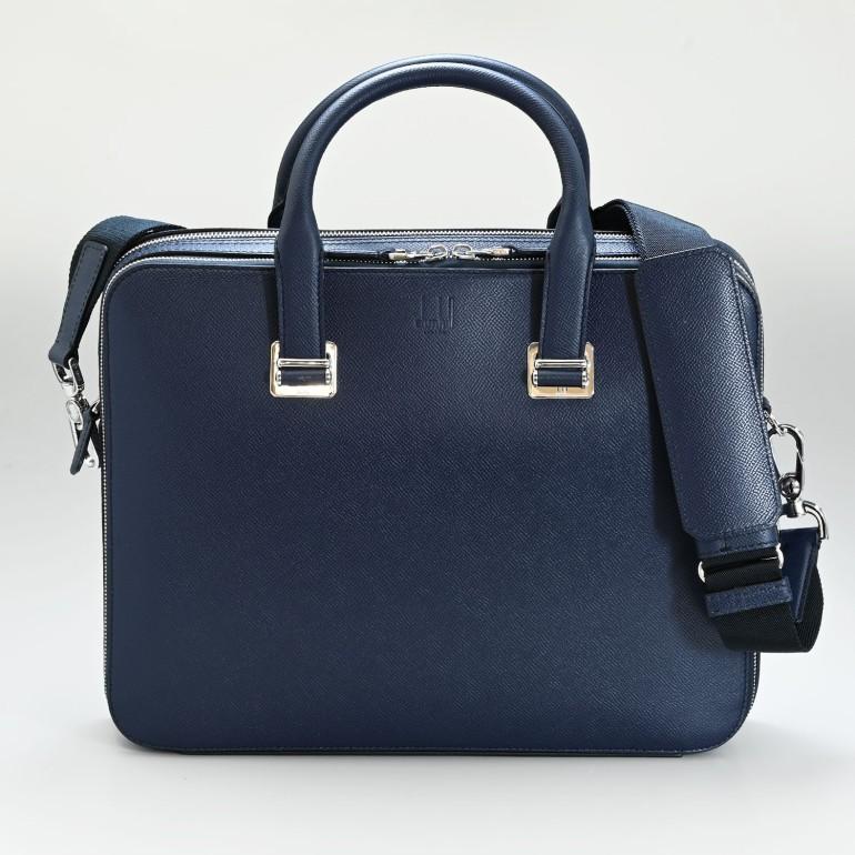 ダンヒル dunhill ビジネスバッグ メンズ ブリーフケース カドガン スリム ダブル ドキュメントケース NAVY ネイビー DU18F3415CA410の画像