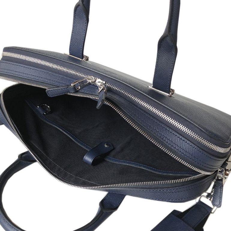 ダンヒル dunhill ビジネスバッグ メンズ ブリーフケース カドガン スリム ダブル ドキュメントケース NAVY ネイビー DU18F3415CA410の画像