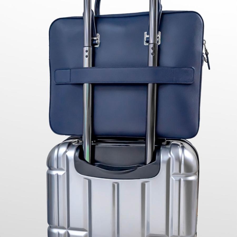 ダンヒル dunhill ビジネスバッグ メンズ ブリーフケース カドガン スリム ダブル ドキュメントケース NAVY ネイビー DU18F3415CA410の画像