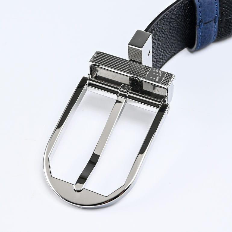 未使用級　dunhill リバーシブルベルト　本革ベルト　黒　茶　シルバー金具 Dunhill - 3927 未使用 高級 ダンヒル 紳士ベルト ロゴマーク
