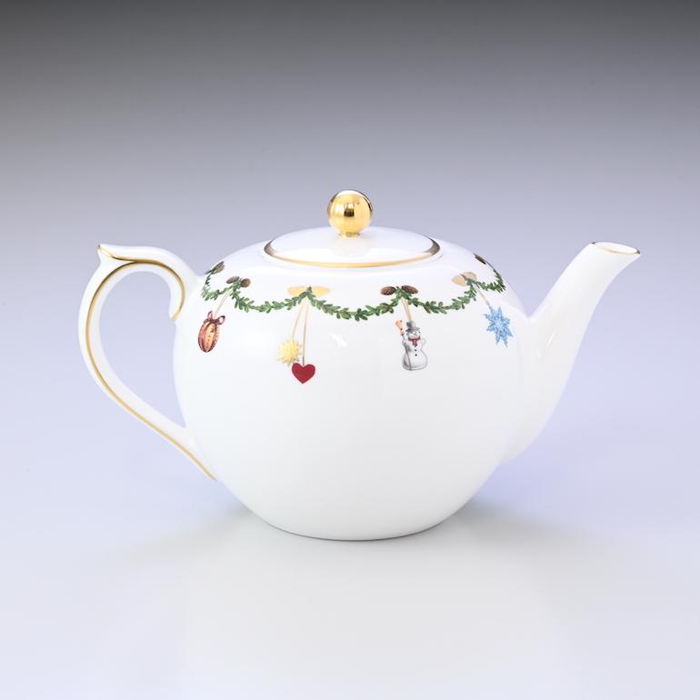 ロイヤルコペンハーゲン スターフルーテッド ティーポット 1200ml クリスマス 2503141 1016965 名入れ可有料の画像
