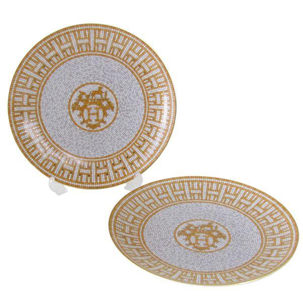 エルメス　ヴァンキャトル　デザート　プレート２枚 HERMES（エルメス） モザイク ヴァンキャトル 026007P 21cm デザート