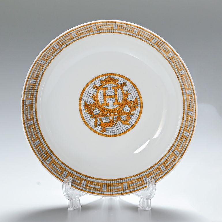 【極美品 ペア 送料込み】エルメス ヴァンキャトル モザイク ボウル 箱あり エルメス HERMES モザイク ヴァンキャトル プラチナ 27.5cm