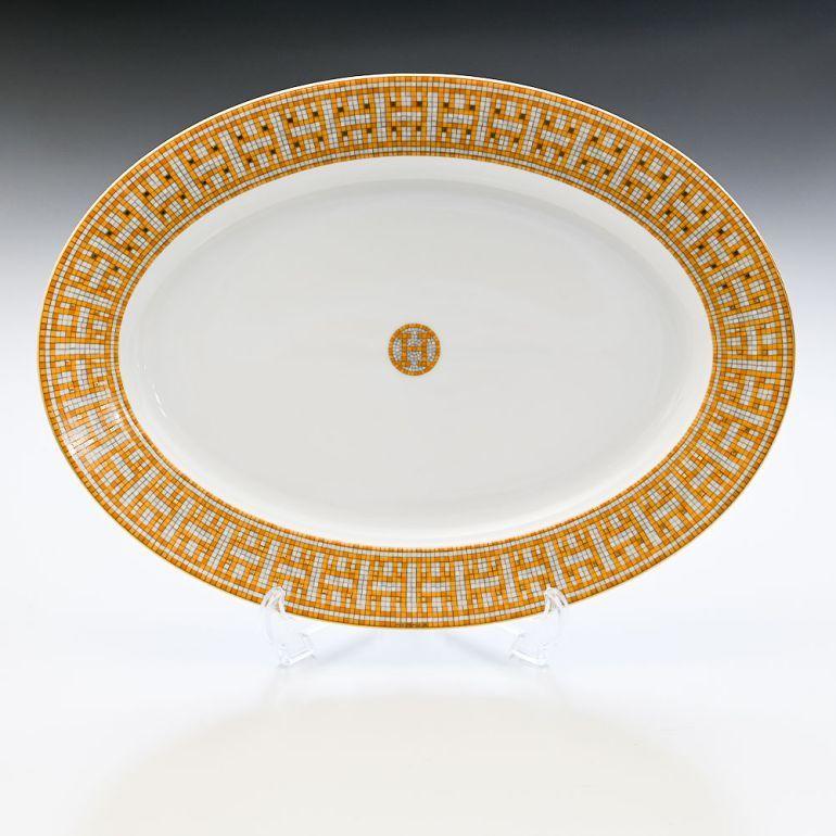エルメス　モザイク　食器　オーバル型　 37㎝★未使用品★ HERMES 並行輸入品 エルメス モザイク ヴァンキャトル オーバル