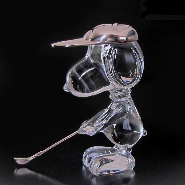 バカラゴルフフィギュア完品　人気商品　箱無しサービス品 バカラ クリスタルフィギュア ゴルフスヌーピー 11.5cm 2603188