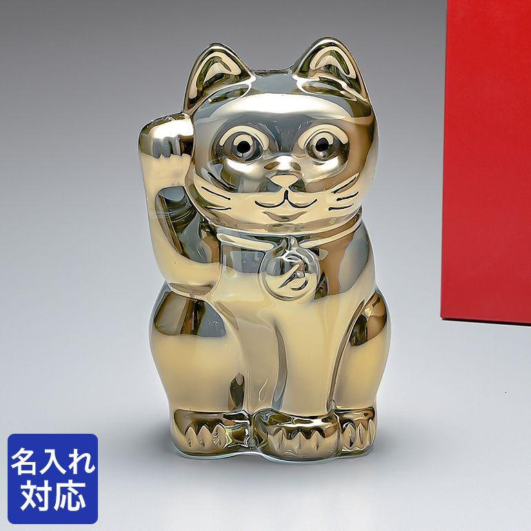 Baccarat 招き猫 金色 バカラ 置物 クリスタルガラス 人形