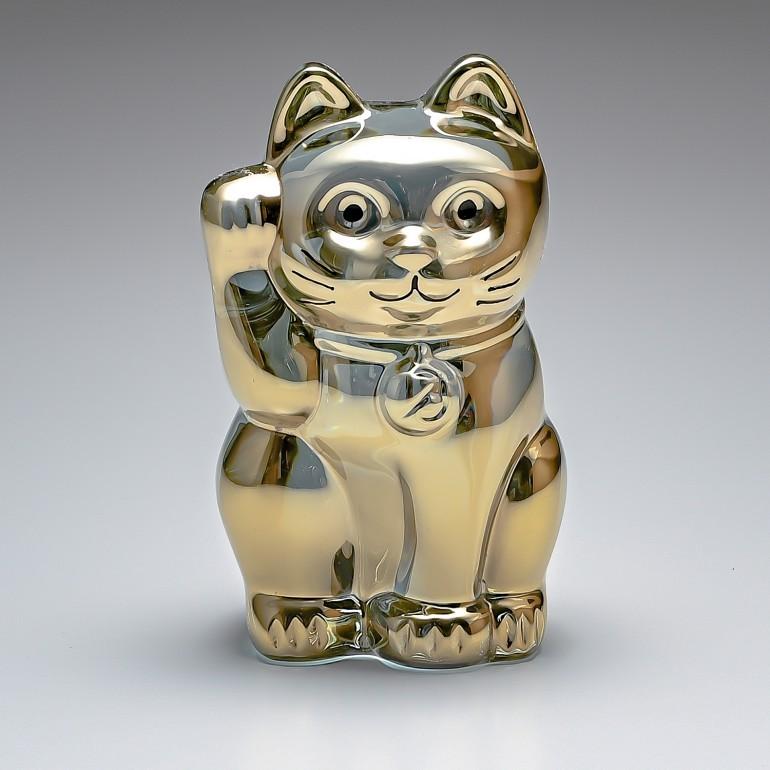 バカラ】クリアガラス 招き猫 フィギュア 【正規品】