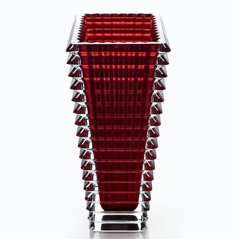 バカラ（Baccarat） ベース 花瓶 アイ EYE スクエア レッド L 30cm
