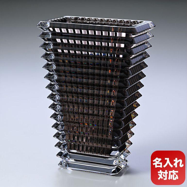 バカラ（Baccarat） ベース 花瓶 アイ EYE スクエア グレー S 20cm
