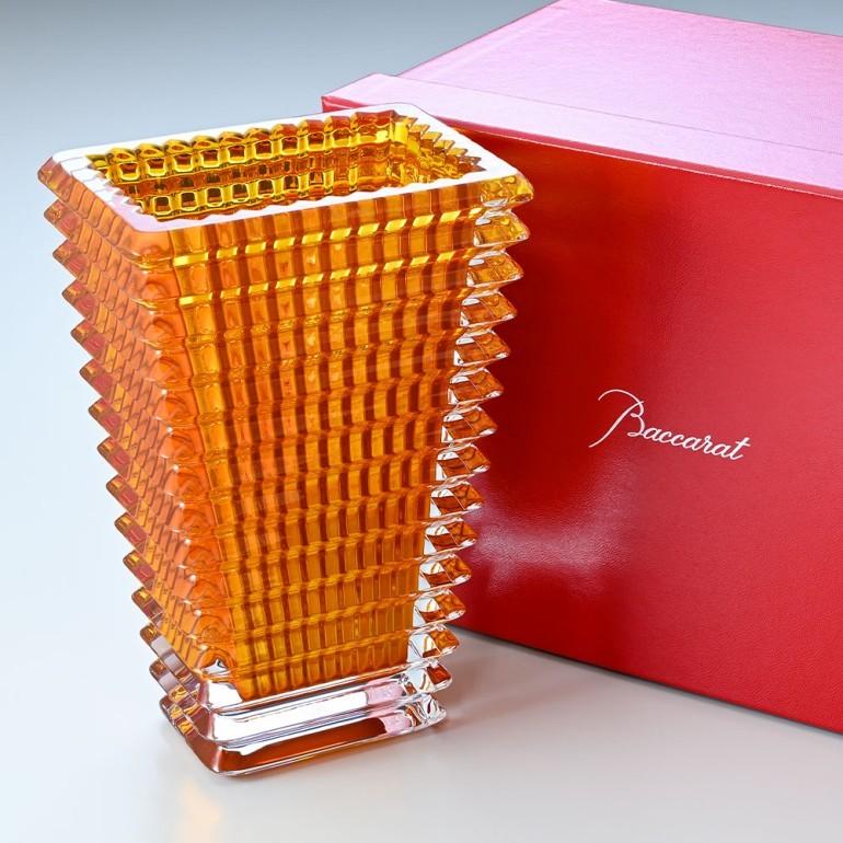 バカラ（Baccarat） ベース 花瓶 アイ EYE スクエア アンバー イエロー