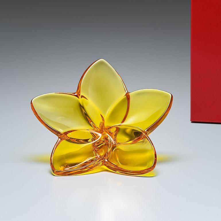 バカラ（Baccarat） クリスタルフィギュア ブルーム アンバー 9cm