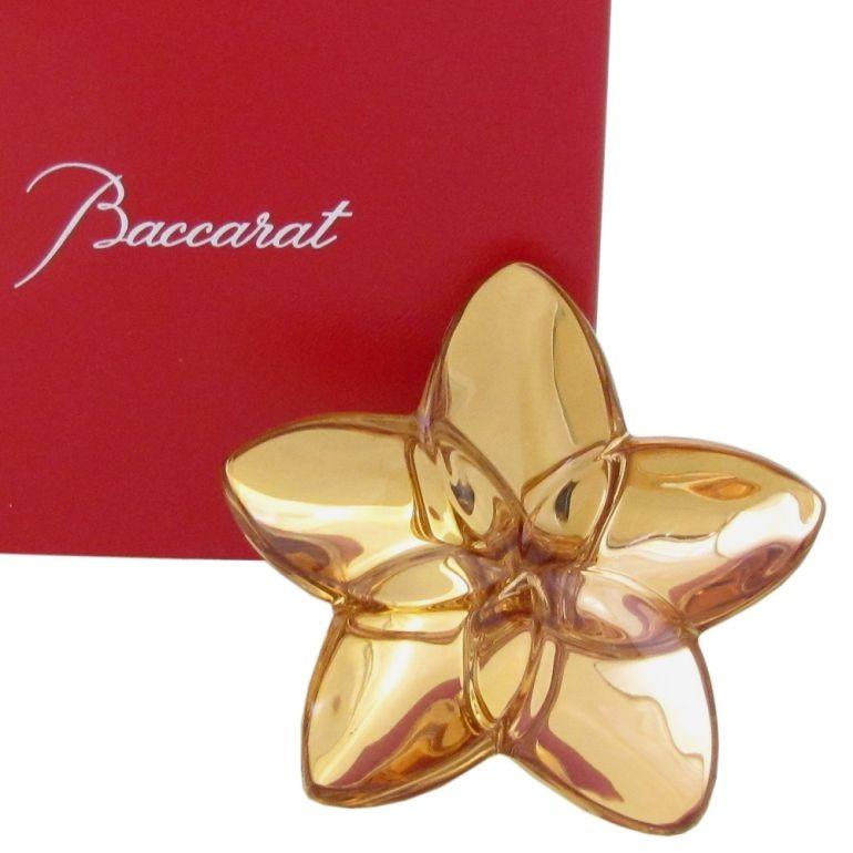 バカラ（Baccarat） クリスタルフィギュア ブルーム ゴールド 9cm