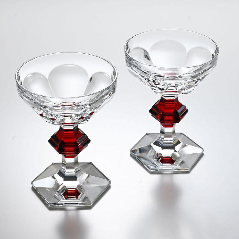 バカラ Baccarat グラス ペア アルクール シャンパングラス クープ型 HARCOURT レッドボタン 2814393 名入れ対応｜alevelshop｜03