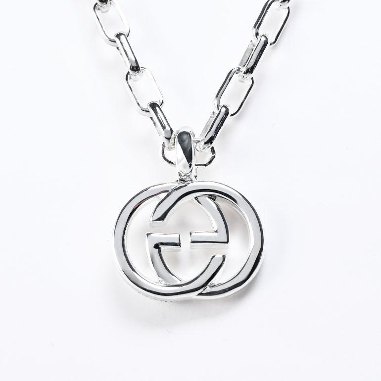 グッチ GUCCI ネックレス ペンダント ジュエリー メンズ レディース シルバー GGロゴモチーフ 男女兼用 295710 J8400 8106 名入れ可有料の画像