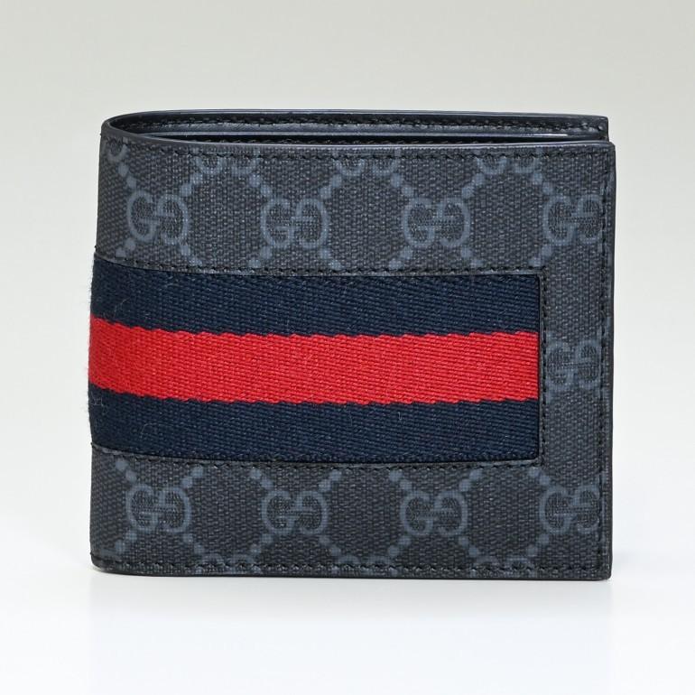 GUCCI（グッチ） 二つ折り財布 メンズ GGスプリーム ニューウェブ