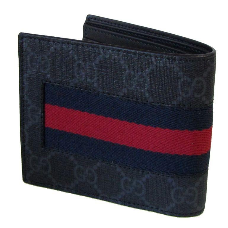 GUCCI（グッチ） 二つ折り財布 メンズ GGスプリーム ニューウェブ