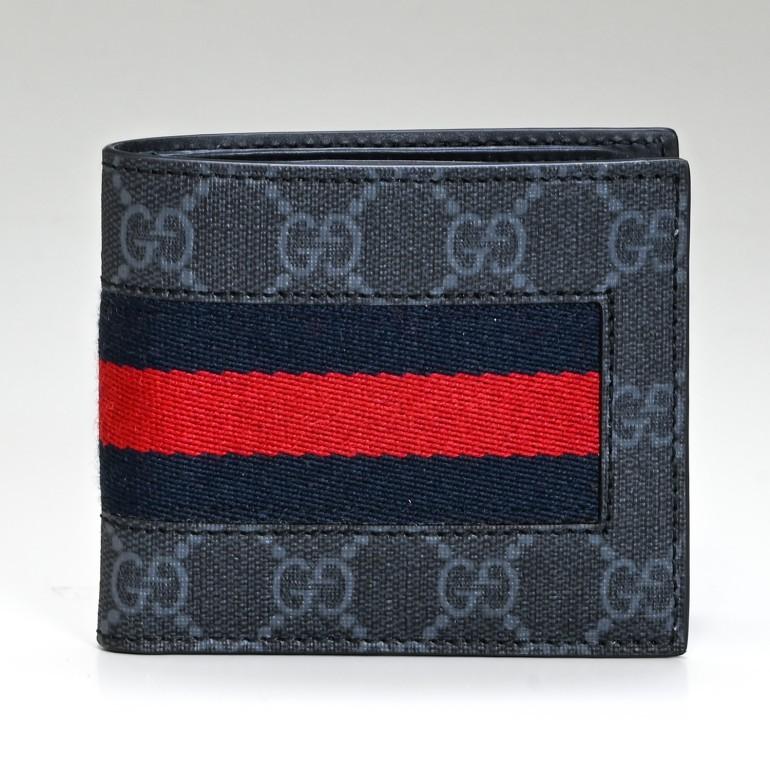 GUCCI（グッチ） 二つ折り財布 メンズ GGスプリーム ニューウェブ