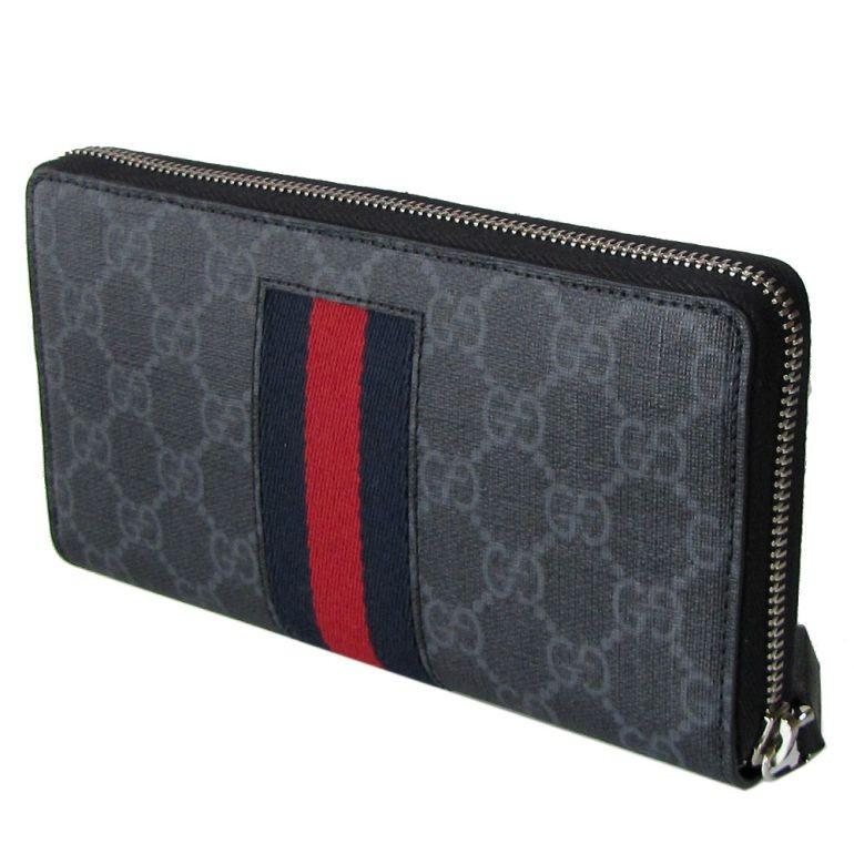 GUCCI グッチ 長財布 ラウンドファスナー シマ GGスプリーム