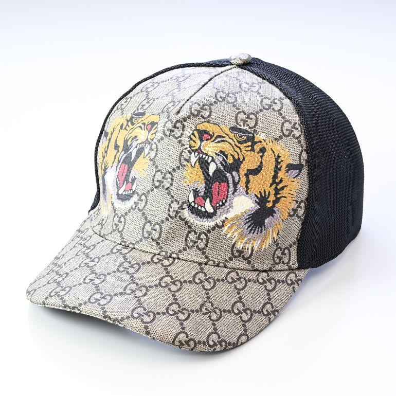 グッチ ベースボールキャップ キャップ 帽子 タイガー プリント GG