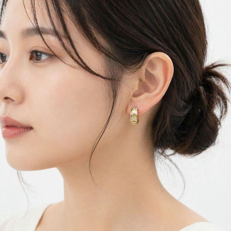 COACH（コーチ） ピアス フープ型スタッドピアス シグネチャー Cロゴ