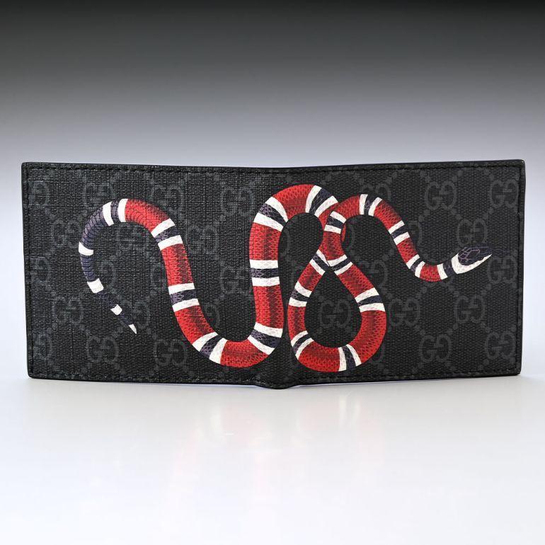 GUCCI グッチ 二つ折り財布 メンズ キングスネーク プリント GG GUCCI グッチ 二つ折り財布 メンズ キングスネーク プリント GG