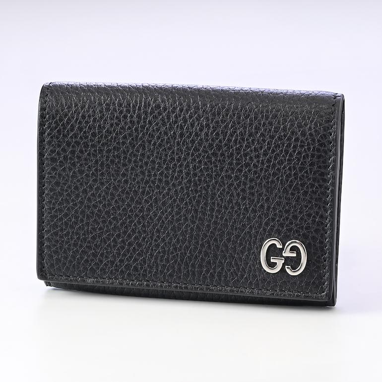 GUCCI 名刺入れ　473923 A7M0N 1000 ブラック　GG レザー GUCCI（グッチ） カードケース 名刺入れ メンズ レザー ダブルG