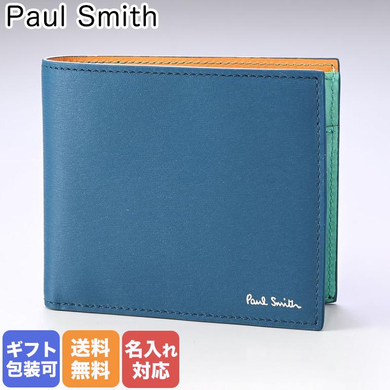 Paul Smith（ポール・スミス） 二つ折り財布 メンズ ブルー バイカラー