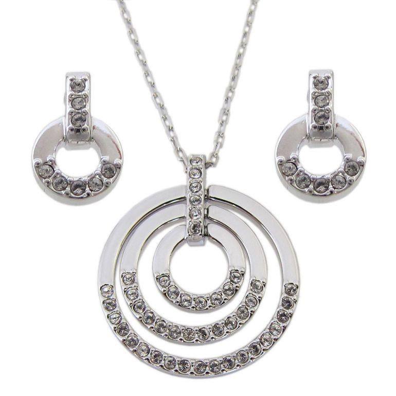 SWAROVSKI スワロフスキー ネックレス ピアス セット Circle Medium 