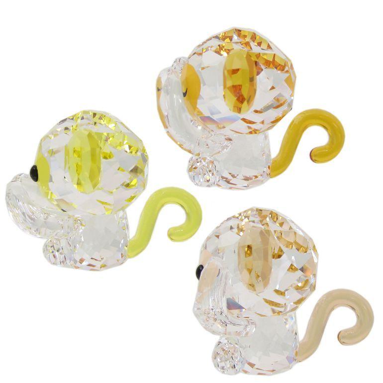 SWAROVSKI スワロフスキー クリスタルフィギュア 三猿 3体セット SWAROVSKI スワロフスキー クリスタルフィギュア 三猿 3体セット