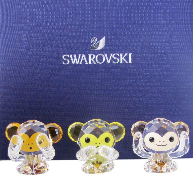 SWAROVSKI スワロフスキー クリスタルフィギュア 三猿 3体セット SWAROVSKI スワロフスキー クリスタルフィギュア 三猿 3体セット