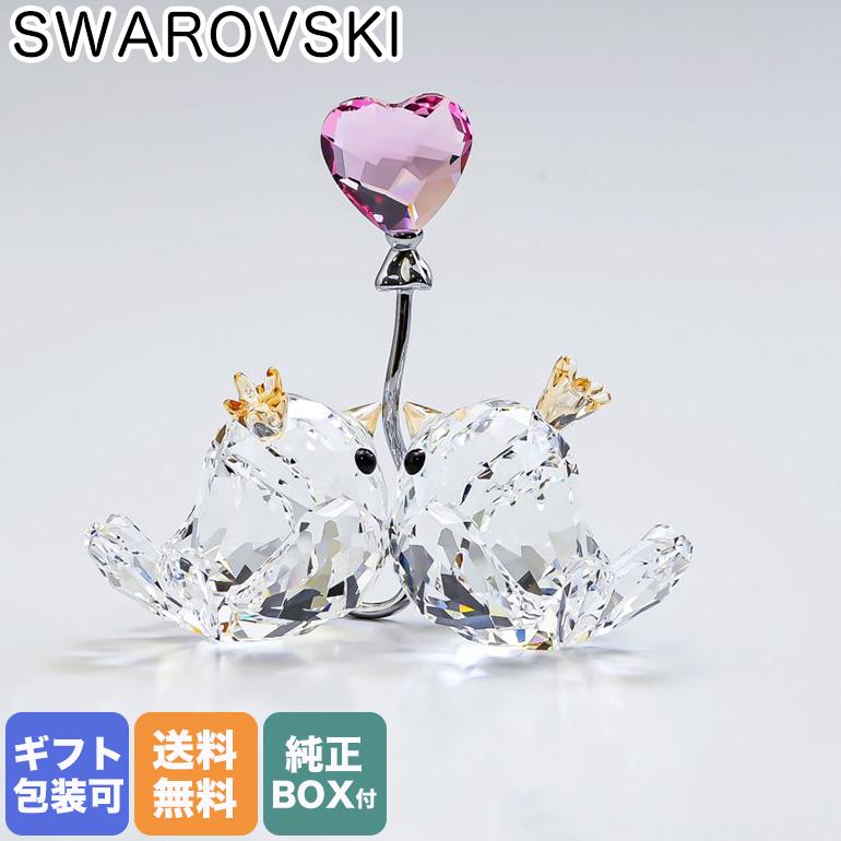 SWAROVSKI スワロフスキー クリスタルフィギュア ラブバード ピンク