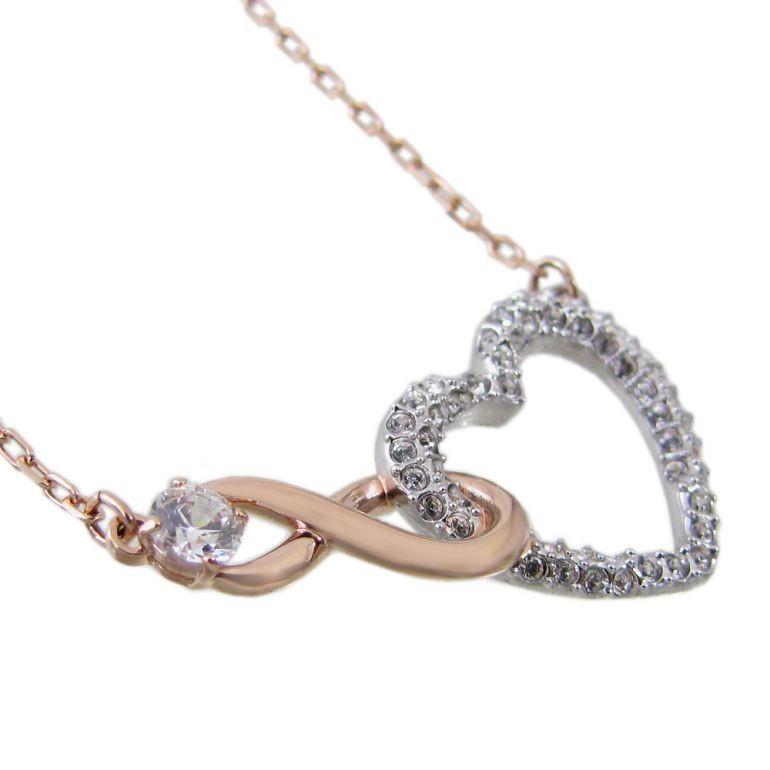 スワロフスキー SWAROVSKI ネックレス ペンダント ハート インフィニティ INFINITY HEART ローズゴールド ホワイト 5518865｜alevelshop｜02