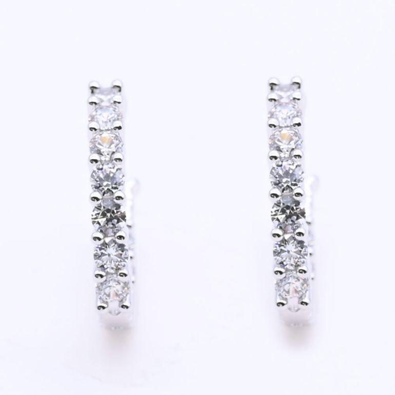 スワロフスキー SWAROVSKI ピアス レディース ヴィットーレ Vittore フープピアス ストーンピアス シルバー 5562126｜alevelshop｜02