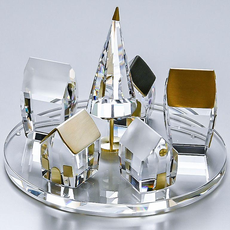 クリスタル　5点セット　インテリア　置物（未使用保管品・各箱付き） クリスタル 5点セット インテリア 置物（未使用保管品・各箱付き