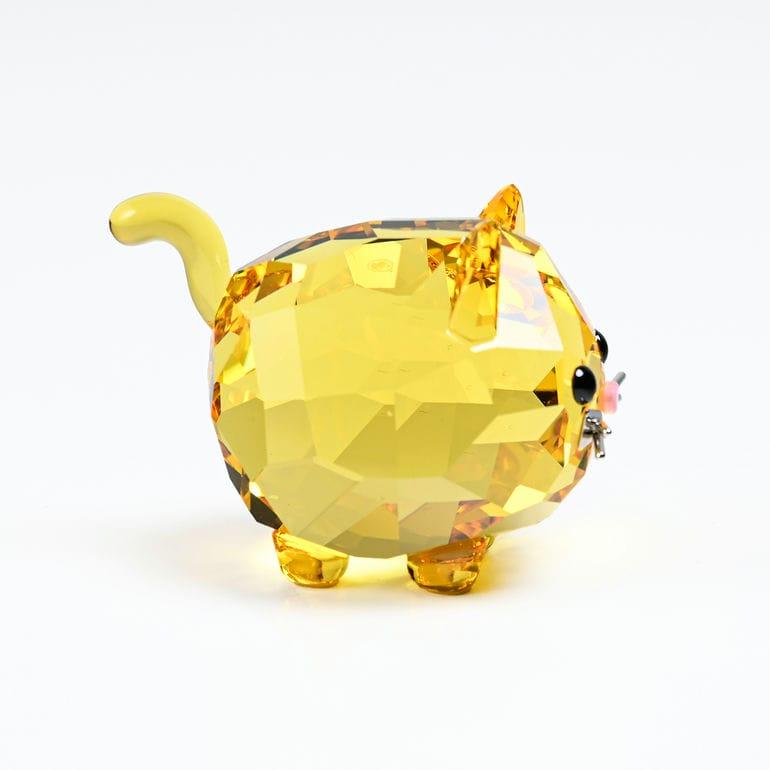 SWAROVSKI（スワロフスキー） クリスタルフィギュア Chubby Cats チャビー イエローキャット 5658325 インテリア ...