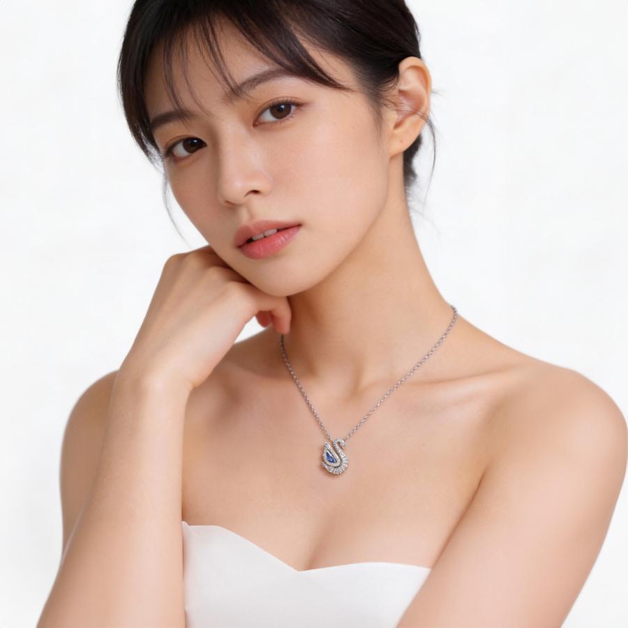 SWAROVSKI（スワロフスキー） ネックレス Swan スワン クリア ブルー