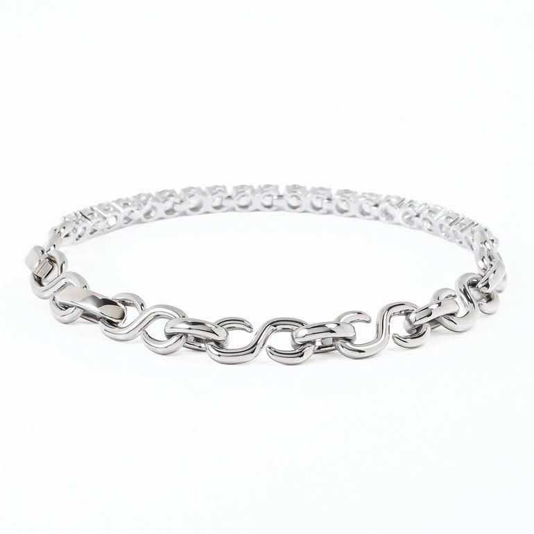 Swarovski シルバーチェーンブレスレット SWAROVSKI（スワロフスキー） ブレスレット Matrix マトリックス S字型
