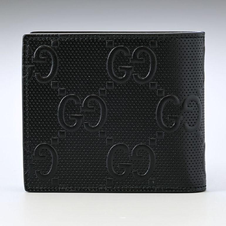GUCCI グッチ 二つ折り財布 メンズ GGエンボス ブラック 625555 GUCCI グッチ 二つ折り財布 メンズ GGエンボス ブラック 625555