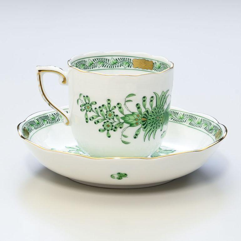 ヘレンド（HEREND） モカカップ&ソーサー ペア 2個セット インドの華