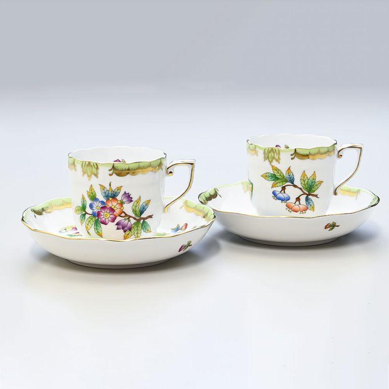 ヘレンド（HEREND） モカカップ&ソーサー ペア 2個セット ヴィクトリア